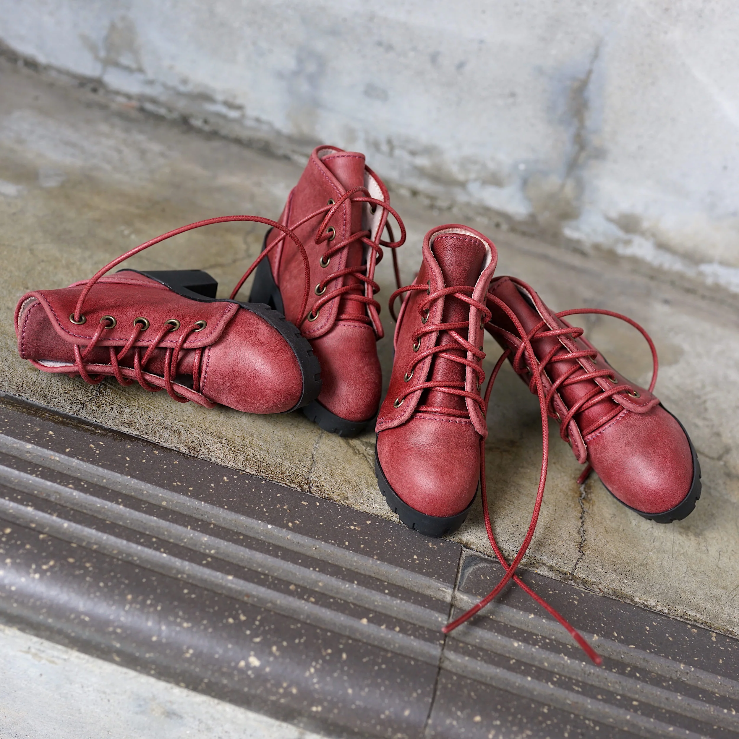 Lace Boots (Wine Red) - Image 5