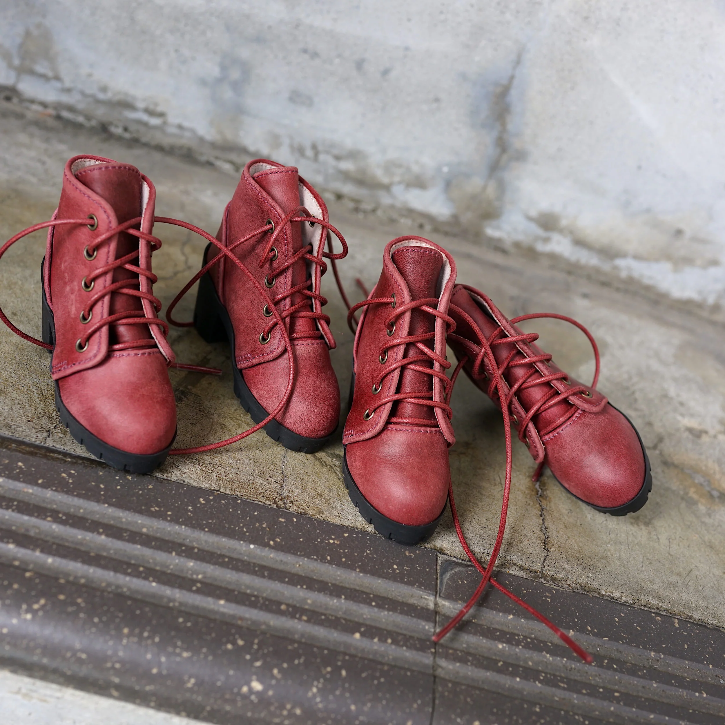 Lace Boots (Wine Red) - Image 6