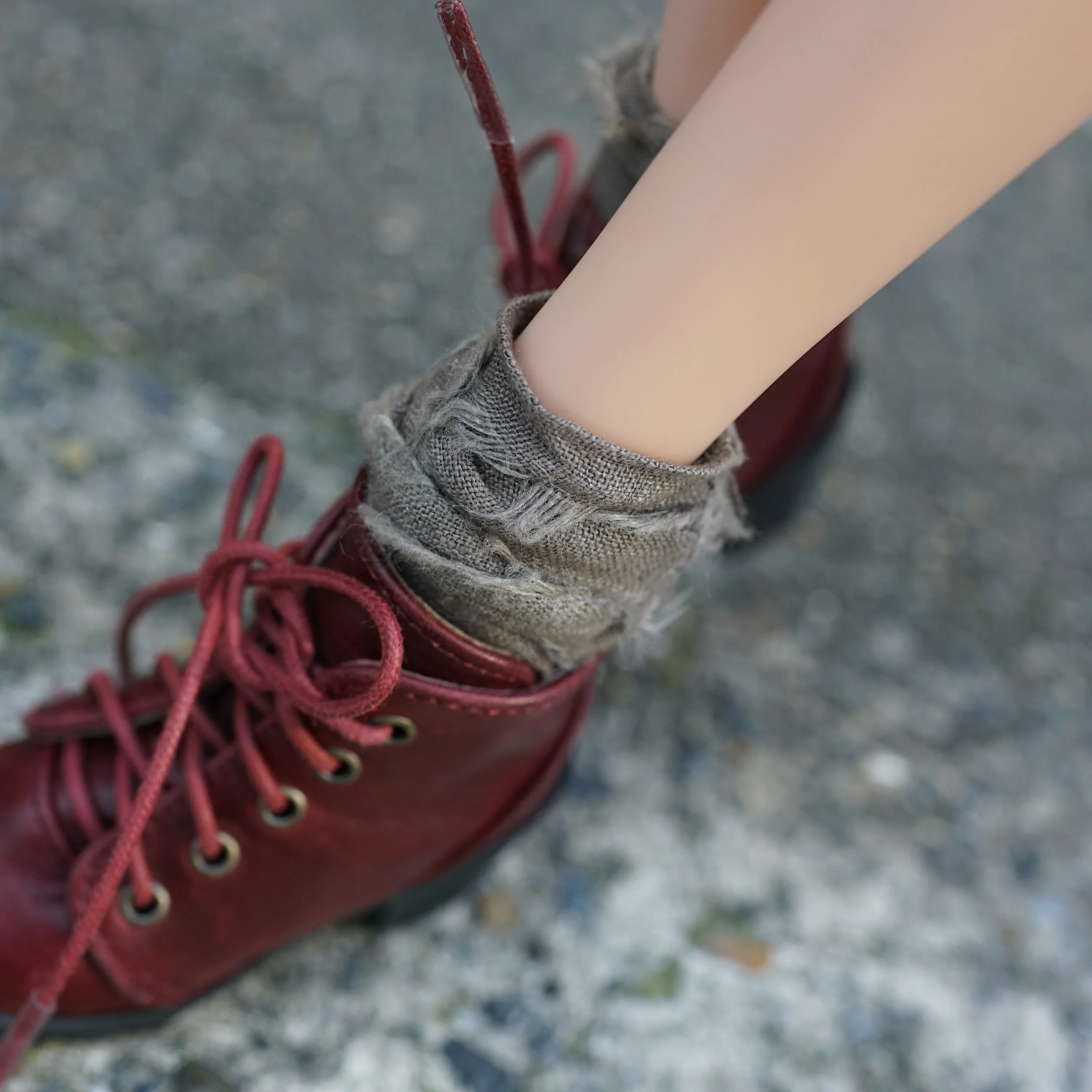 Lace Boots (Wine Red) - Image 9
