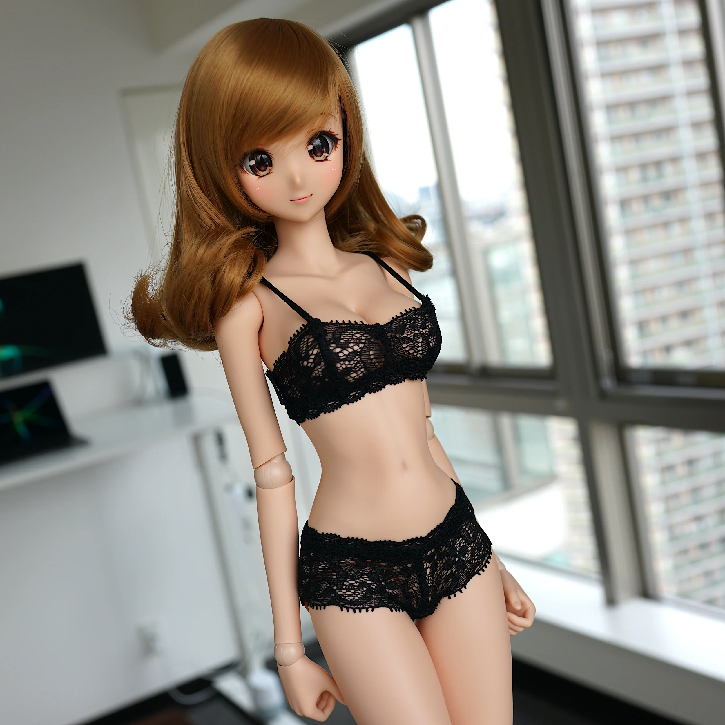 Lace Sports Bra Set (Black) - Image 3